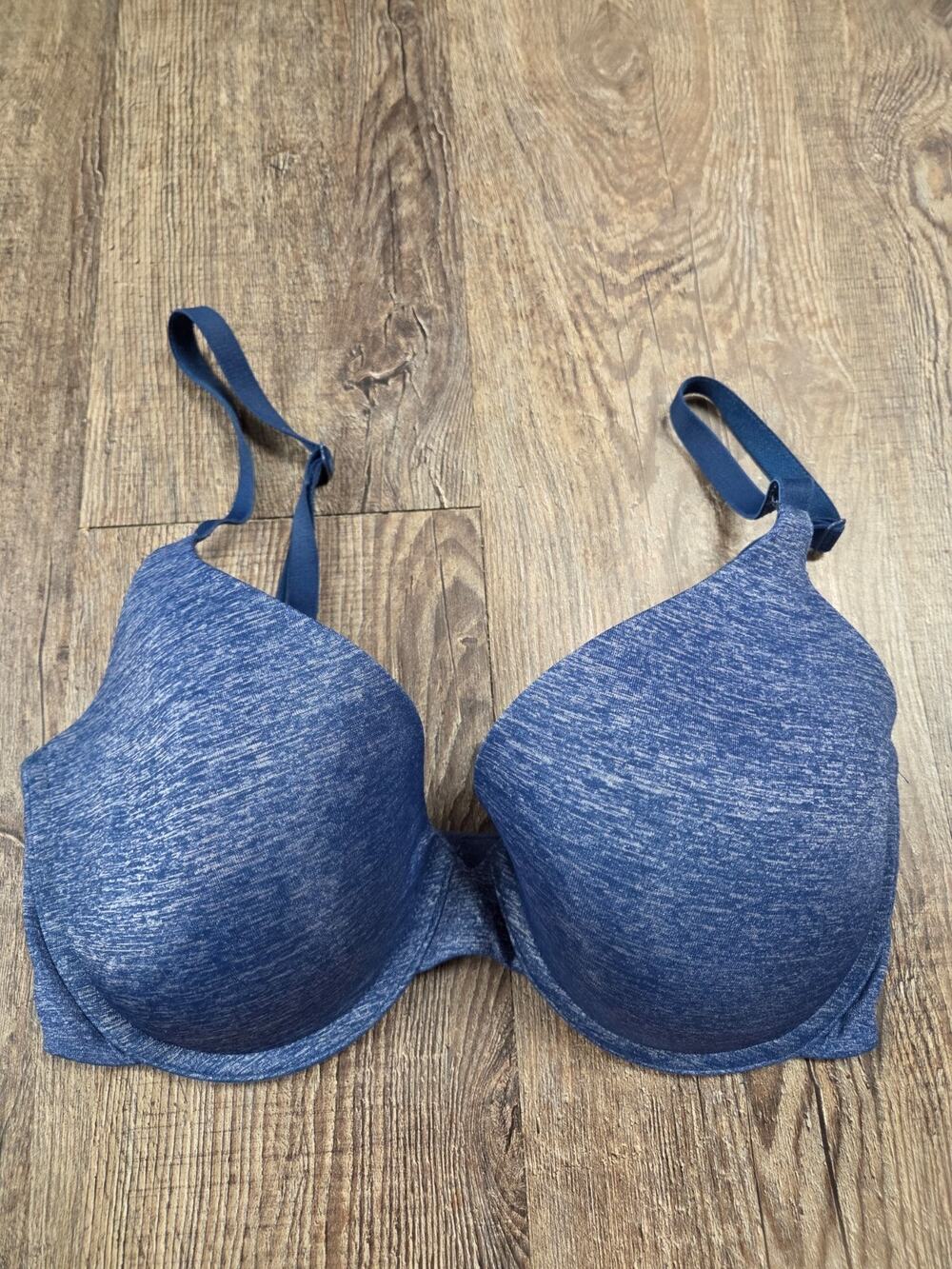Victoria's Secret Uplift Semi Demi Heather Blue Padded Bra Size 32DD